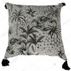 Gold printed imitated linen cushion