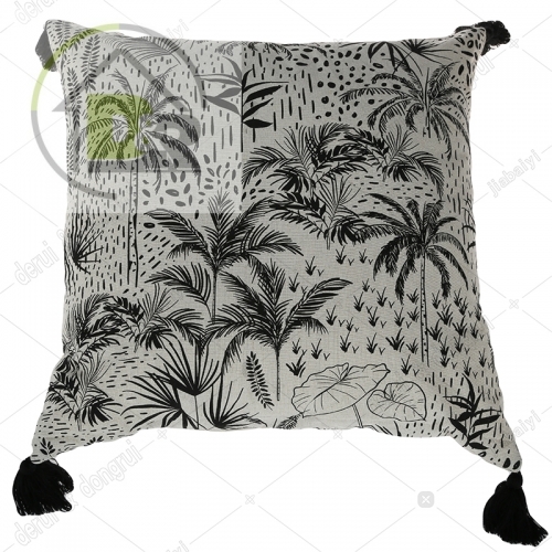 Gold printed imitated linen cushion