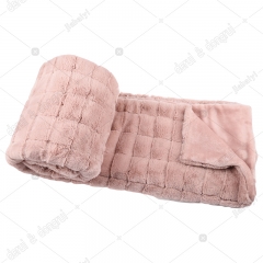 Jacquard rabbit fur blanket