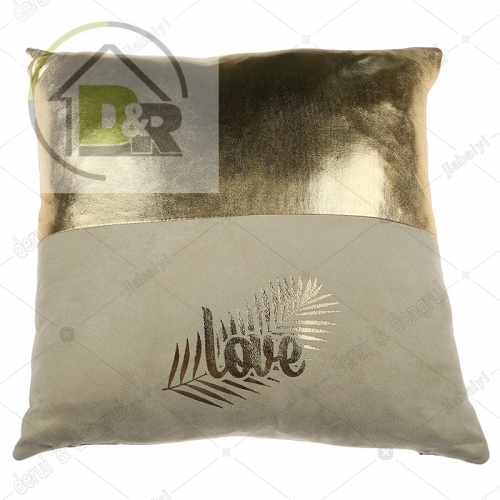 Pu patchwork suede cushion