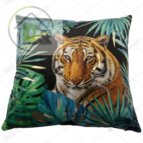 Print velvet cushion