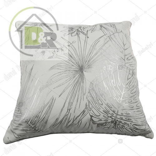 Printed silver polyester cushion