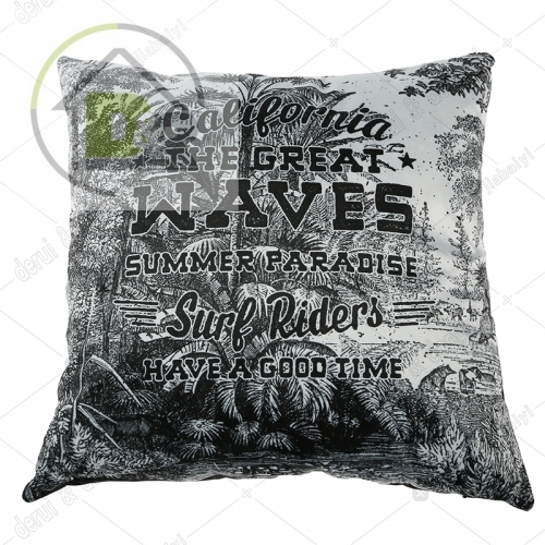 Print velvet cushion