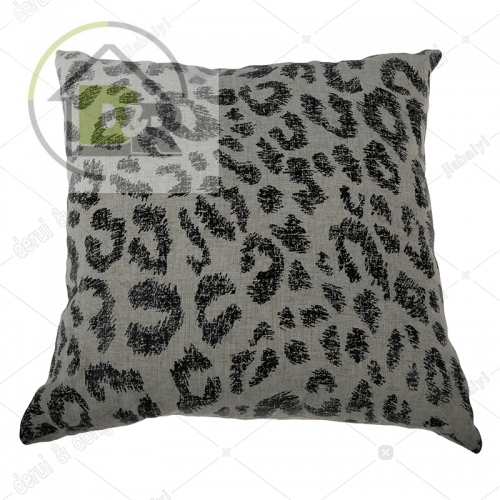 Gold foil printed imitated linen cushion