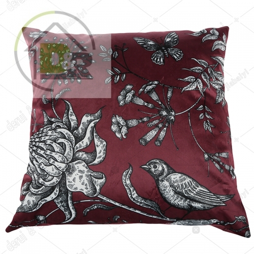 Print velvet cushion