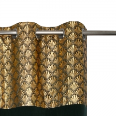 Velvet golden print patchwork curtain