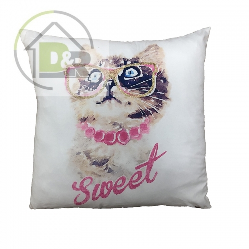 Microfibre foil printed cushion