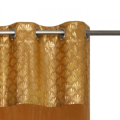 Velvet golden print patchwork curtain