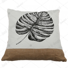 Printed cotton partwork with jute cushion