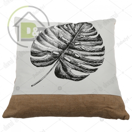 Printed cotton partwork with jute cushion