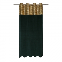 Velvet golden print patchwork curtain