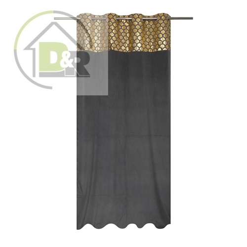 Velvet golden print patchwork curtain