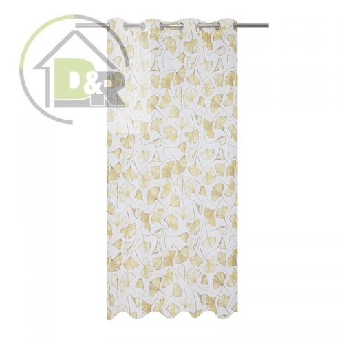 Faux linen print curtain