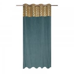 Velvet golden print patchwork curtain