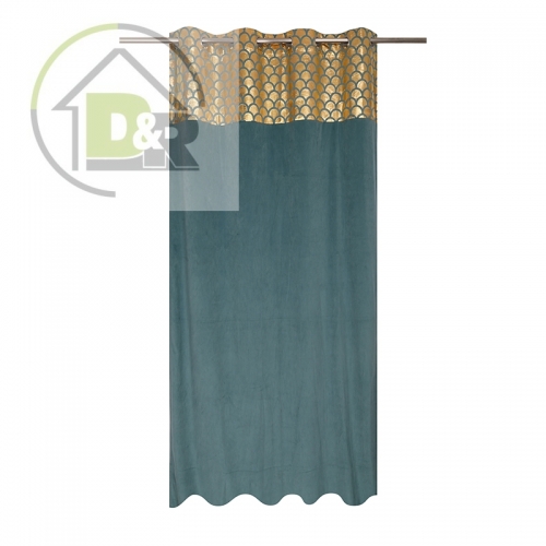 Velvet golden print patchwork curtain