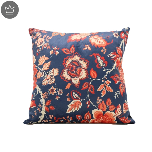 Printed velvet cushion