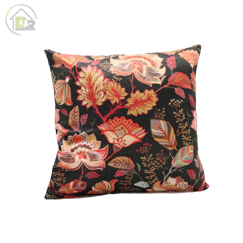 Printed velvet cushion