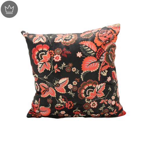 Printed velvet cushion