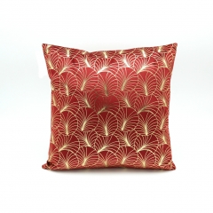 Gold printed velvet cushion