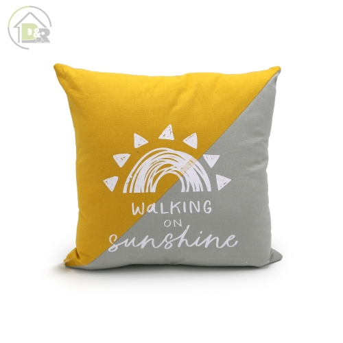 Rubber print cotton cushion