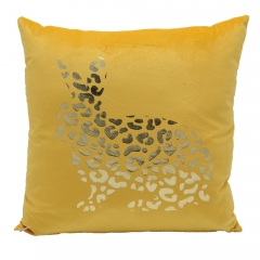 Gold Print On Velvet Cushion