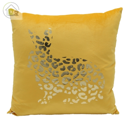 Gold Print On Velvet Cushion