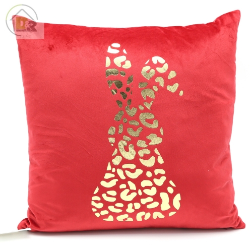 Gold Print On Velvet Cushion