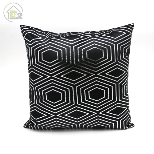 Velvet Silver Foir Print Cushion