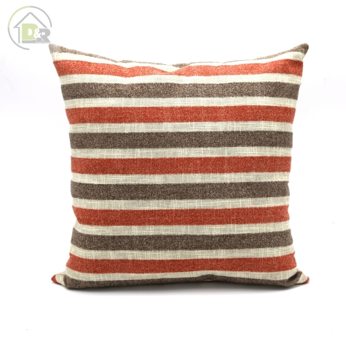 Chenille horizontal stripes cushion
