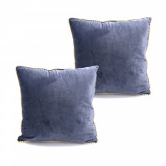 Soild velvet with piping Cushion