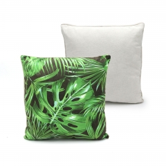 Velvet printing leaf cushion