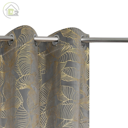 220gsm Gold Print Velvet Curtain