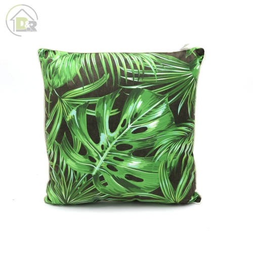 Velvet printing leaf cushion