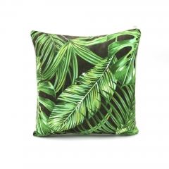 Velvet printing leaf cushion