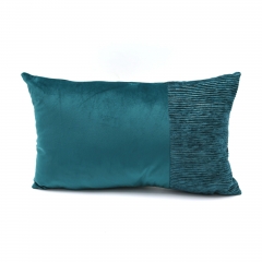 Chenille with silver stripe patch work cushion