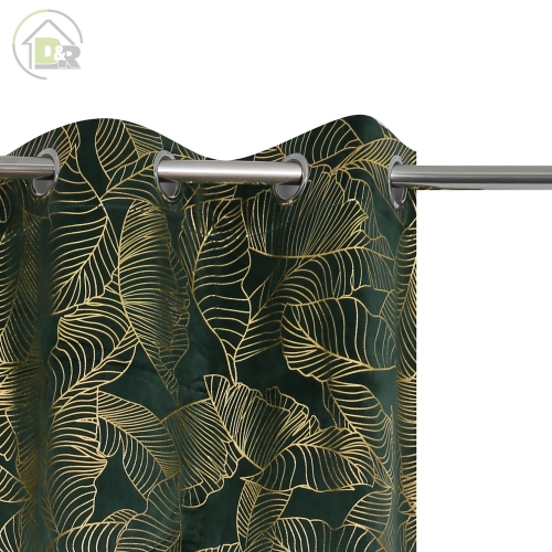 220gsm Gold Print Velvet Curtain