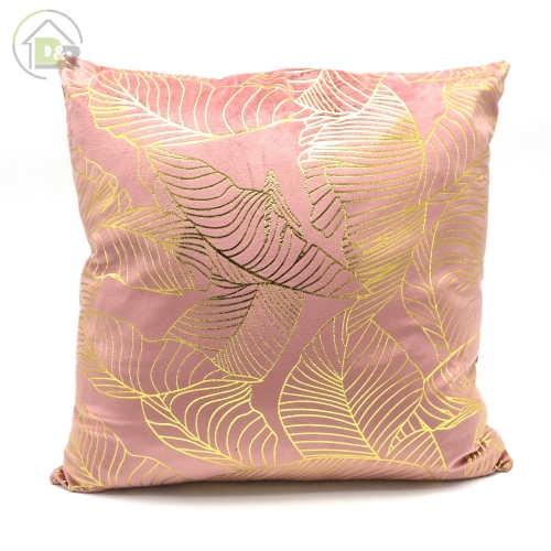 Gold Print On Velvet Cushion