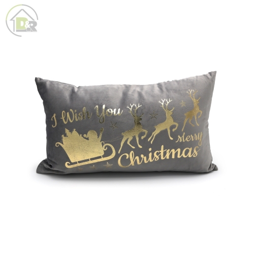 Gold Print On Velvet Cushion