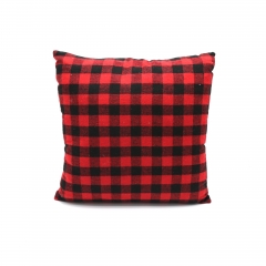 Red Grid Letter Embroidery Cushion