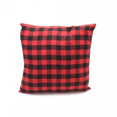 Red Grid Letter Embroidery Cushion