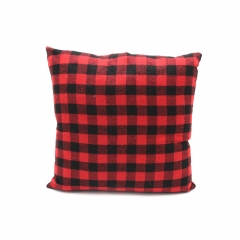 Red Grid Letter Embroidery Cushion