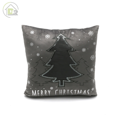 Velvet Silver Foil Cushion