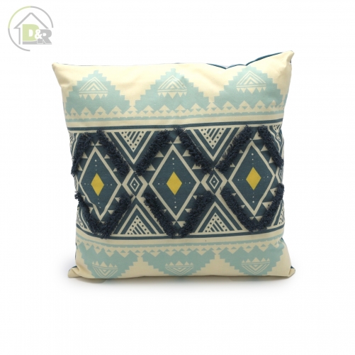 Poly-cotton Clan Style Tufted, Cushion