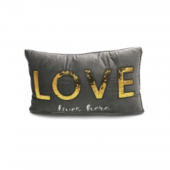 Velvet Silver Foil Cushion