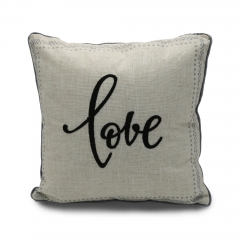 Polyester Linen Towel Embroidery Cushion