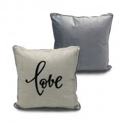 Polyester Linen Towel Embroidery Cushion