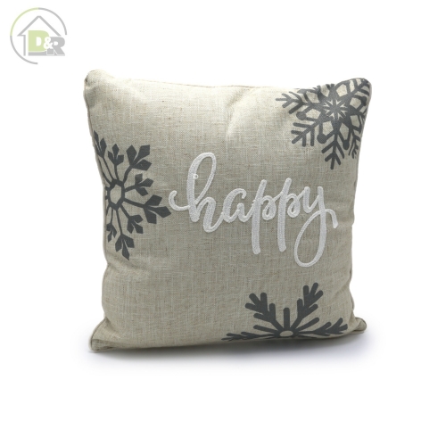 Polyester Linen Towel Embroidery Cushion