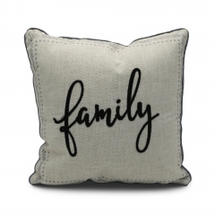 Polyester Linen Towel Embroidery Cushion