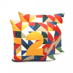 Poly-linen Print Gro Cushion