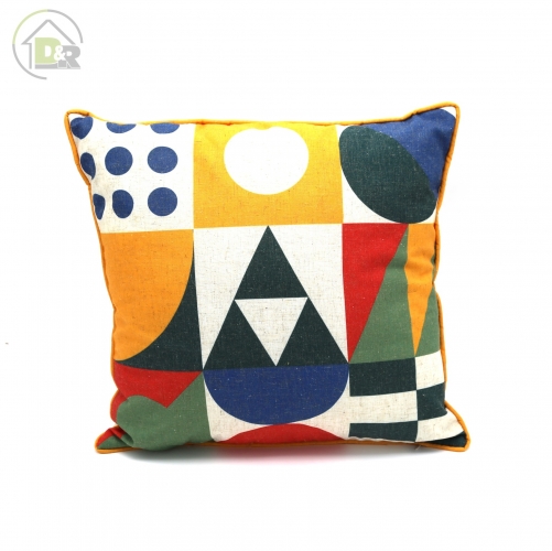 Poly-linen Print Gro Cushion